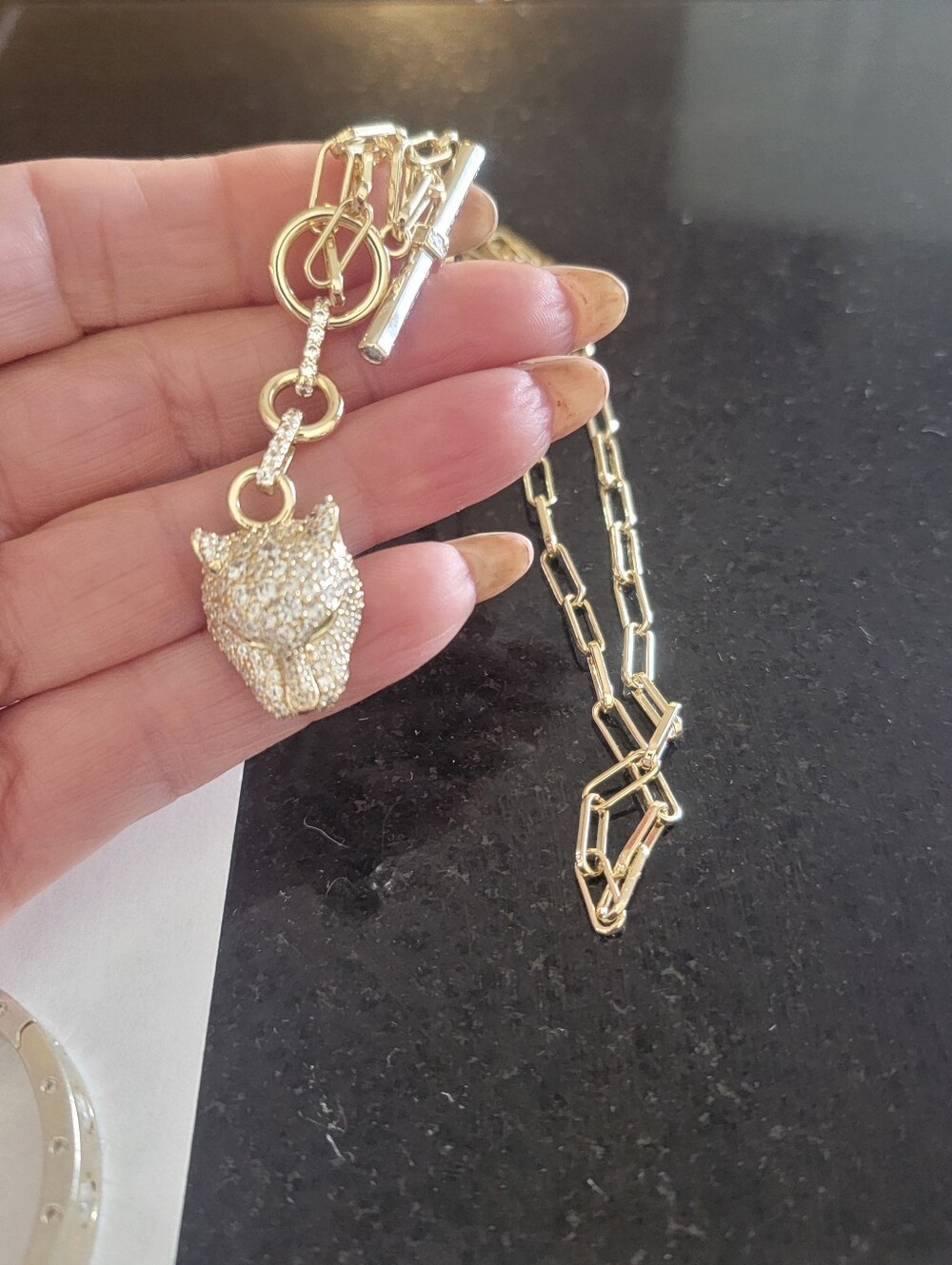 Melinda Maria Jaguar Necklace Gold New